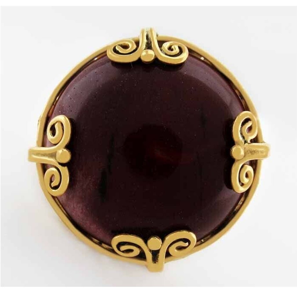 Genuine 15.28 Cts Ruby Ring .925 Sterling Silver (Yellow Tone)